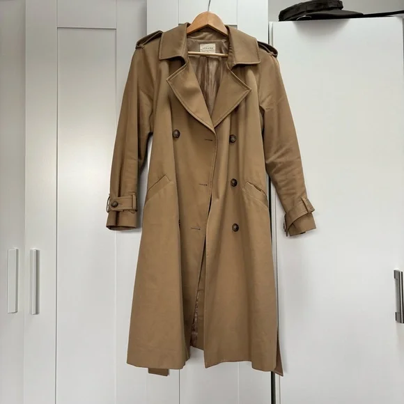 Sezane Scott Camel Trench Coat - Picture 2 of 6